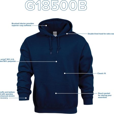 Gildan Youth Hoodie Sweatshirt, Style G18500B - Image 4