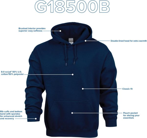 Gildan Youth Hoodie Sweatshirt, Style G18500B - Image 4